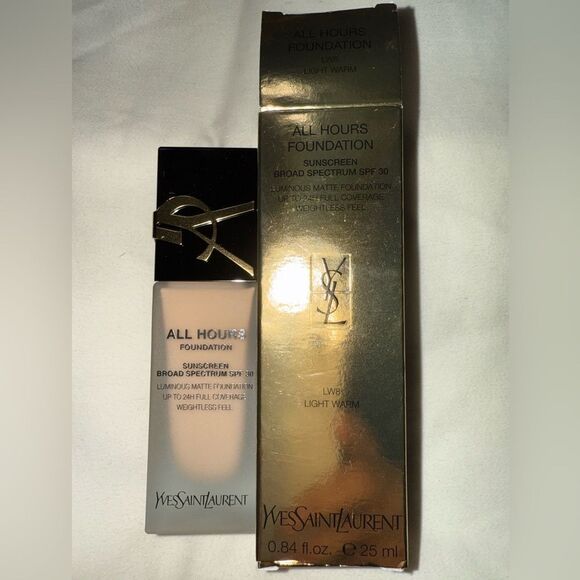 NIB- YVES SAINT LAURENT ALL HOURS FOUNDATION: SHADE IS LIGHT WARM 8 - Picture 9 of 9